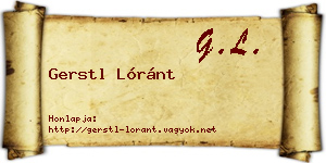 Gerstl Lóránt névjegykártya