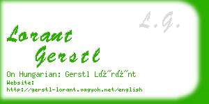 lorant gerstl business card